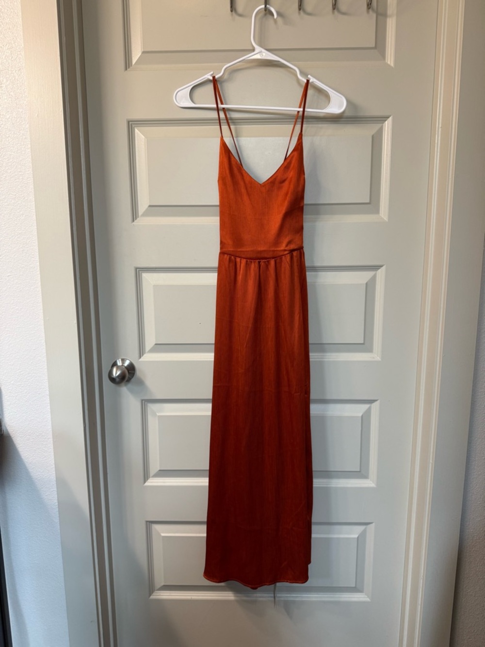 Cupshe Rust Orange Backless Slip Maxi Dress